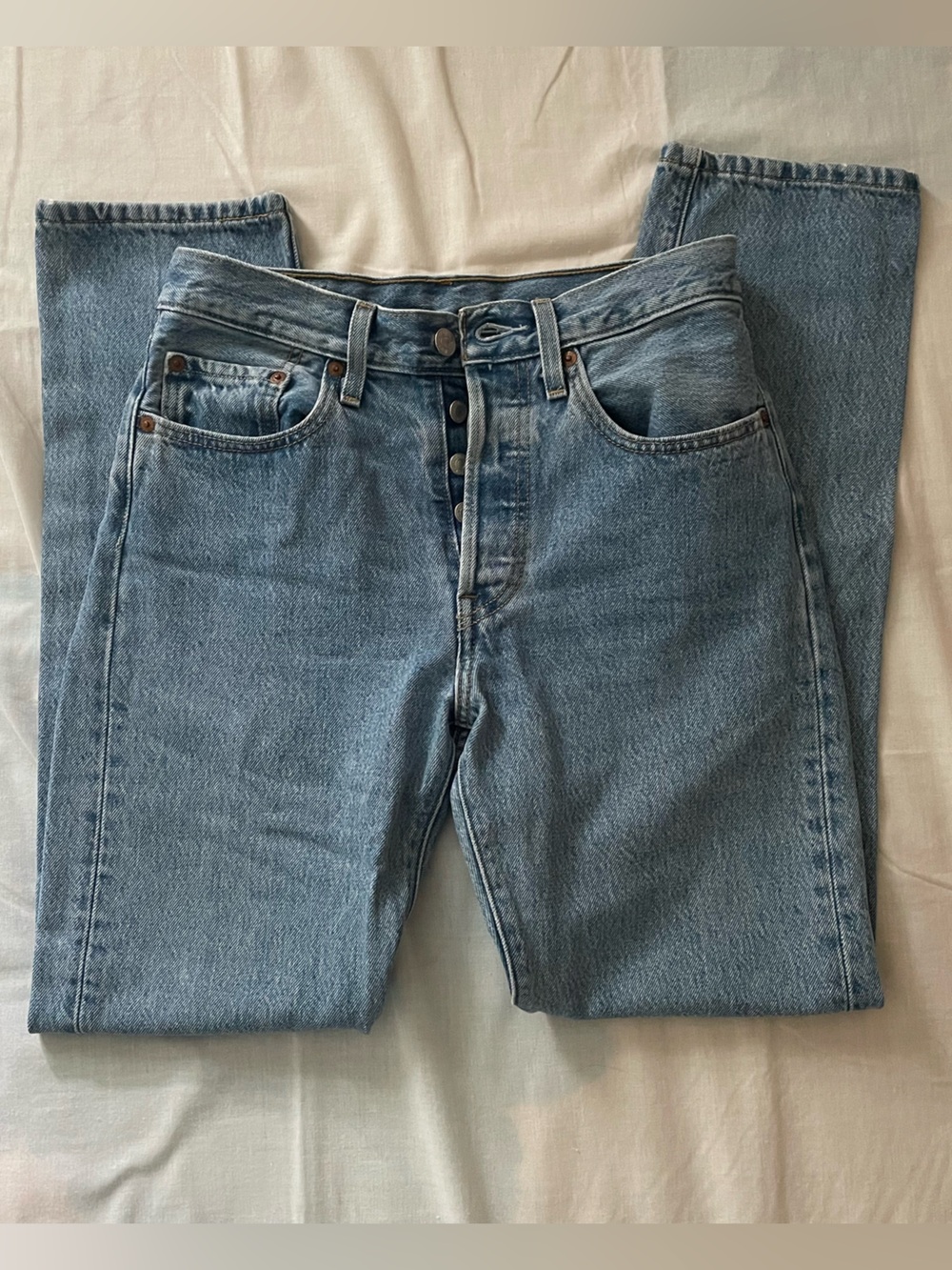 Levi's Light - Medium Wash 501 100% Cotton Jeans